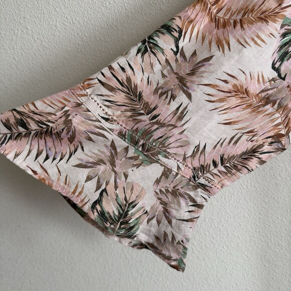 J.Jill Love Linen Top Womens XL Pink Tropical Floral Breathable Beach 100% Linen - Picture 5 of 16